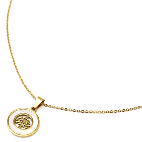 Collier-Fine-Chaine-Pendentif-Arbre-de-Vie-Acier-Dore-et-Cercle-Contour-Nacre