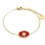 Bracelet-avec-Ovale-Email-Rouge-Motif-Soleil-et-Contour-Acier-Dore