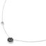 Collier-Fine-Chaine-Pendentif-Pierre-Ronde-Grise-Contour-Acier-Argente