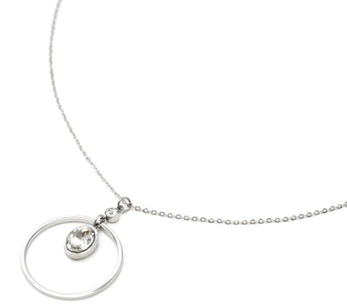 Collier-Fine-Chaine-Pendentif-Cercle-Contour-Acier-Argente-et-Pierre-Transparente