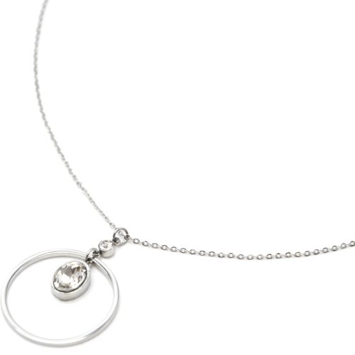 Collier-Fine-Chaine-Pendentif-Cercle-Contour-Acier-Argente-et-Pierre-Transparente