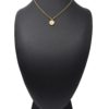 Collier-Pendentif-Medaille-Signe-Astro-Vierge-Acier-Dore-et-Nacre-Blanc
