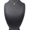 Collier-Pendentif-Pierre-Ovale-Rose-Effet-Naturel-et-Contour-Ajoure-Acier-Dore