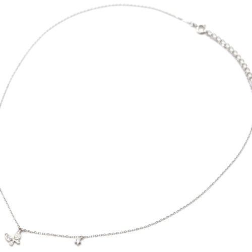 Collier-Fine-Chaine-Argent-925-Pendentif-Papillon-Strass-Zirconium-et-Pierres