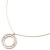 Collier-Fine-Chaine-Acier-Or-Rose-Pendentif-Double-Cercles-Contour-Strass