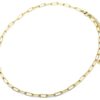 Collier-Chaine-Ras-du-Cou-avec-Maillons-Rectangles-Arrondis-Acier-Dore