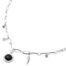 Collier-Chaine-Maillons-Pendentif-Pierre-Noire-Soleil-et-Plume-Acier-Argente