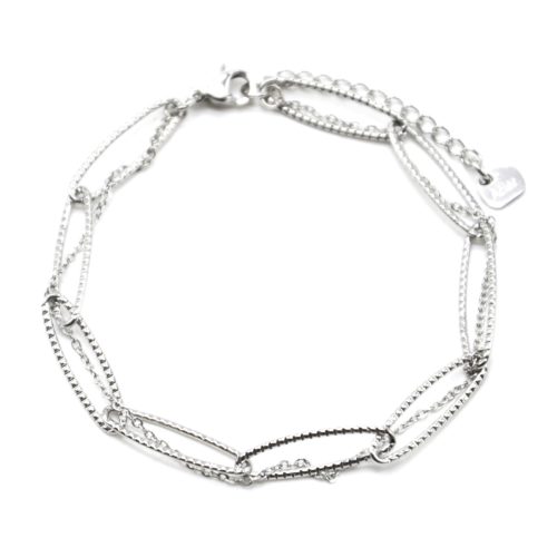 Bracelet-Double-avec-Maillons-et-Fine-Chaine-Acier-Argente