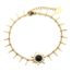 Bracelet-avec-Pampilles-Relief-Carreaux-Acier-Dore-et-Soleil-Pierre-Noire