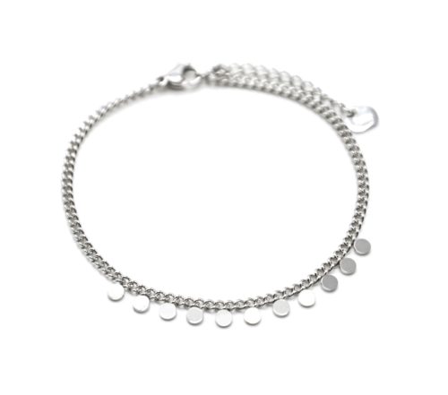 Bracelet-Chaine-Maillons-Fins-avec-Pampilles-Rondes-Acier-Argente