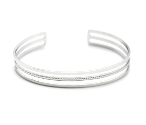 Bracelet-Jonc-Ajoure-avec-Triple-Rangs-Acier-Argente-et-Points
