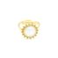 Bague-Reglable-avec-Soleil-Acier-Dore-et-Centre-Nacre-Blanc