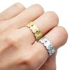 Bague-Large-Multi-Trefles-Motif-Soleil-Contour-Points-Acier