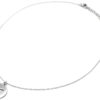 Collier-Pendentif-Medaille-Contour-Points-et-Etoile-Polaire-Acier-Argente