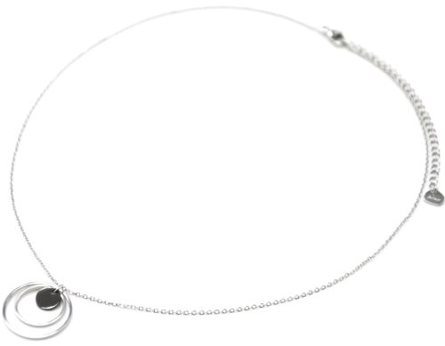 Collier-Pendentif-Double-Cercles-Acier-Argente-et-Pampille-Resine-Noire