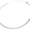 Collier-Chaine-Ras-du-Cou-avec-Multi-Chevrons-Acier-Argente