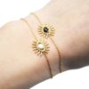 Bracelet-Fine-Chaine-avec-Oeil-Cils-Acier-Dore-et-Pierre