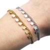 Bracelet-Chaine-Maillons-Fins-avec-Pampilles-Carres-Patines-Acier