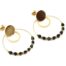 Boucles-dOreilles-Medaille-Cercles-Acier-Dore-avec-Billes-et-Pierres-Noires