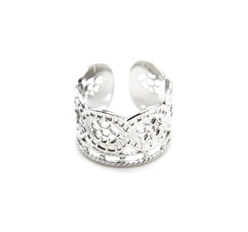 Bague-Large-avec-Multi-Cercles-Marteles-Ajoures-et-Maillons-Acier-Argente