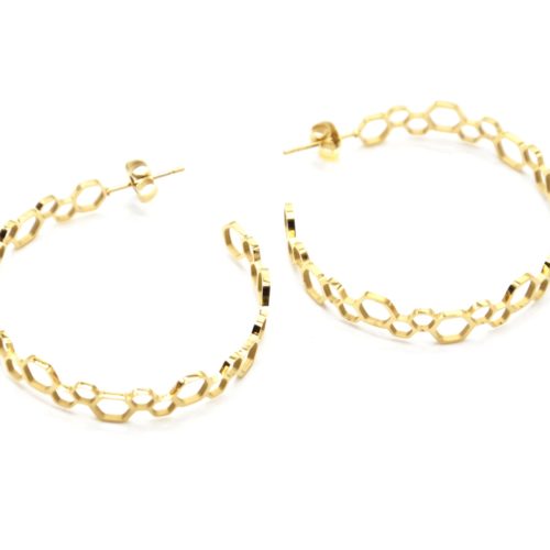 Boucles-dOreilles-Creoles-avec-Motif-Ruche-Ajoure-Acier-Dore