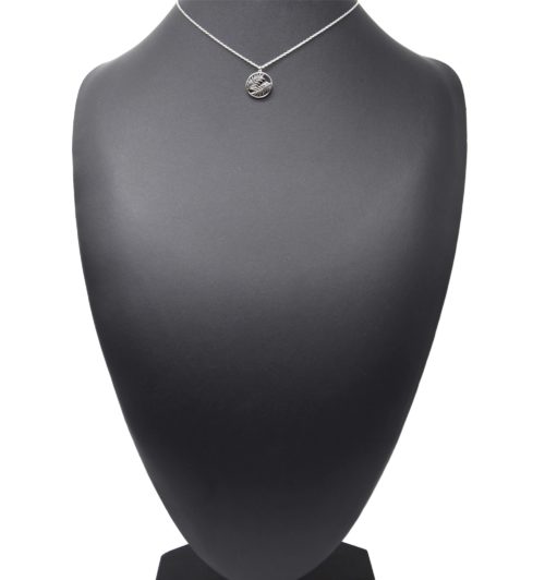 Collier-Fine-Chaine-Pendentif-Cercle-Ajoure-Feuilles-Acier-Argente