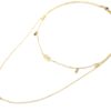 Collier-Double-Chaines-Laurier-et-Ovale-Rayons-Acier-Dore-Pierre-Noire