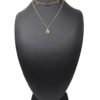 Collier-Double-Chaines-Laurier-et-Ovale-Rayons-Acier-Dore-Pierre-Noire