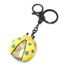 Porte-Cles-Bijou-de-Sac-Accroche-Sac-Coccinelle-Email-Jaune-Bleu-Motif-Fleuri