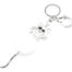 Porte-Cles-Bijou-de-Sac-Chat-Metal-Argente-et-Pompon-Blanc