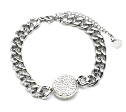 Bracelet-Gourmette-Chaine-Gros-Maillons-Acier-Argente-avec-Charm-Medaille-Strass