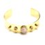 Bracelet-Manchette-Acier-Dore-avec-Pierres-Rose-Pale-et-Billes