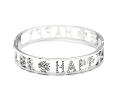 Bracelet-Manchette-Acier-Argente-avec-Message-Ajoure-Be-Happy-Strass