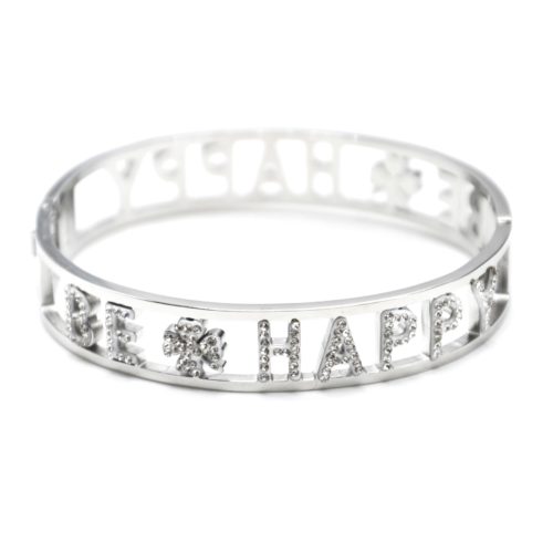 Bracelet-Manchette-Acier-Argente-avec-Message-Ajoure-Be-Happy-Strass