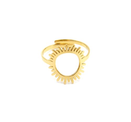 Bague-Reglable-avec-Soleil-Centre-Ajoure-Acier-Dore