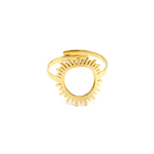 Bague-Reglable-avec-Soleil-Centre-Ajoure-Acier-Dore