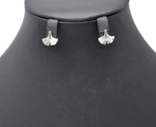 Boucles-dOreilles-2-en-1-Feuille-Ginkgo-et-Creole-Martelee-Acier-Argente