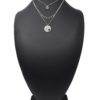 Collier-Triple-Chaines-Acier-Argente-avec-Pampilles-et-Medailles-Ecailles-Pierre-Noire