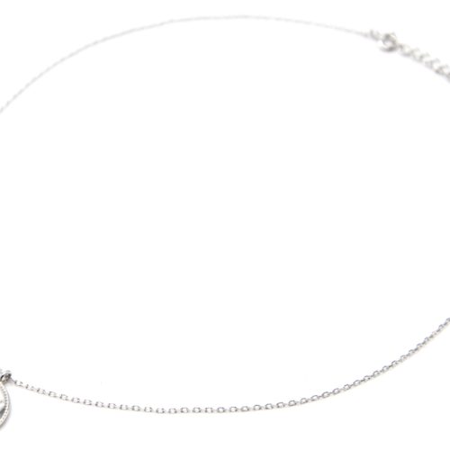 Collier-Fine-Chaine-Argent-925-Pendentif-Medaille-Ajouree-Etoile-Polaire