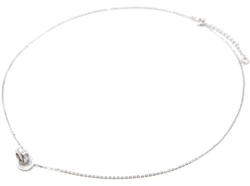 Collier-Fine-Chaine-Argent-925-Pendentif-Anneau-Pierres-Zirconium-et-Cercle