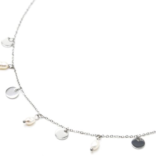 Collier-Chaine-avec-Pampilles-Rondes-Acier-Argente-et-Perles-d-Eau-Douce