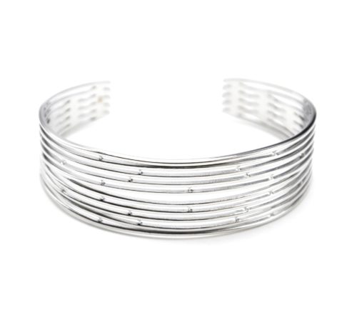 Bracelet-Manchette-avec-Multi-Barres-Acier-Argente