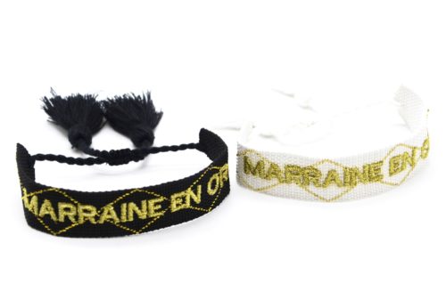 Bracelet-Manchette-Broderie-Marraine-en-Or-Dore-et-Pompons