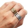 Bague-Large-Ajouree-avec-Multi-Barres-et-Motif-Triangles-Acier
