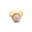 Bague-Anneau-Maillons-Acier-Dore-avec-Pierre-Ronde-Rose-Contour-Points