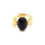 Bague-Formes-Martelees-Acier-Dore-avec-Pierre-Ovale-Noire-Contour-Points