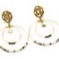 Boucles-dOreilles-Medaille-Baroque-avec-Etoile-et-Cercles-Acier-Dore-Perles-Blanches