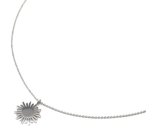 Collier-Fine-Chaine-Pendentif-Soleil-Acier-Argente