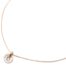 Collier-Fine-Chaine-Acier-Or-Rose-avec-Cercle-Contour-Strass-et-Pierre-Ronde