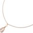 Collier-Fine-Chaine-avec-Gouttes-Contour-Acier-Or-Rose-Strass-et-Pierre-Ronde